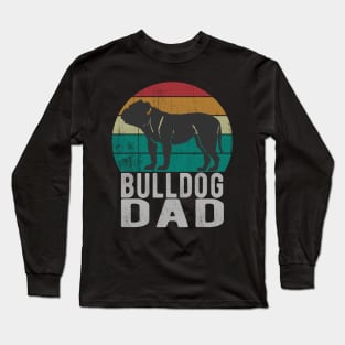 Vintage Bulldog Dad Retro Dog Animal Owner Long Sleeve T-Shirt